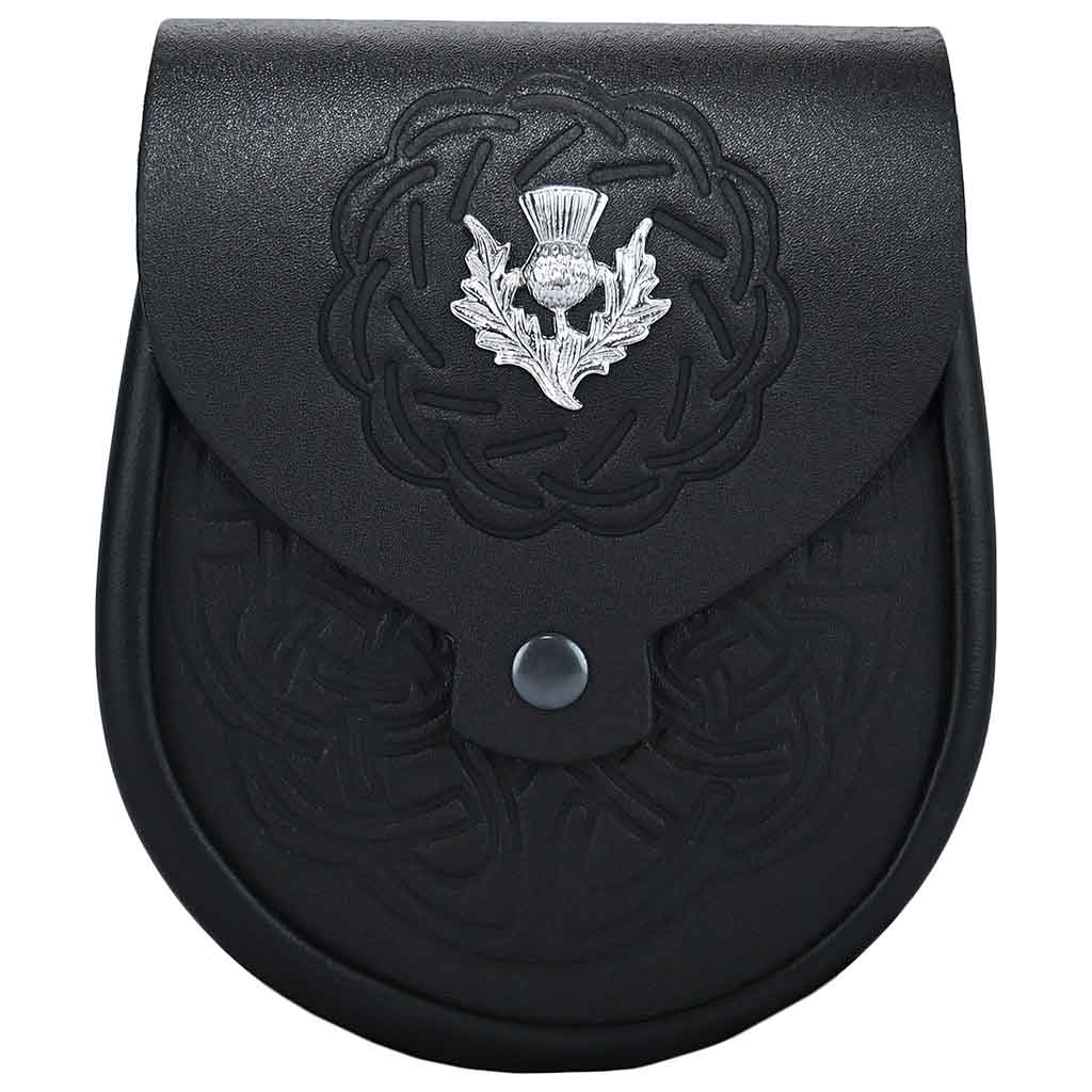 Highlander Kilt Sporran with Celtic Deep Embossing Pattern