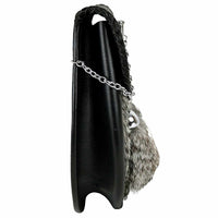 Scottish Kilt Sporran | Grey Rabbit Fur Leather Sporran