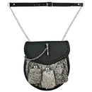 Scottish Kilt Sporran | Grey Rabbit Fur Leather Sporran