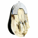 Sporran with detailed engraved metal cantle