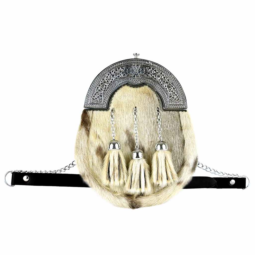 Scottish dress sporran with fur front