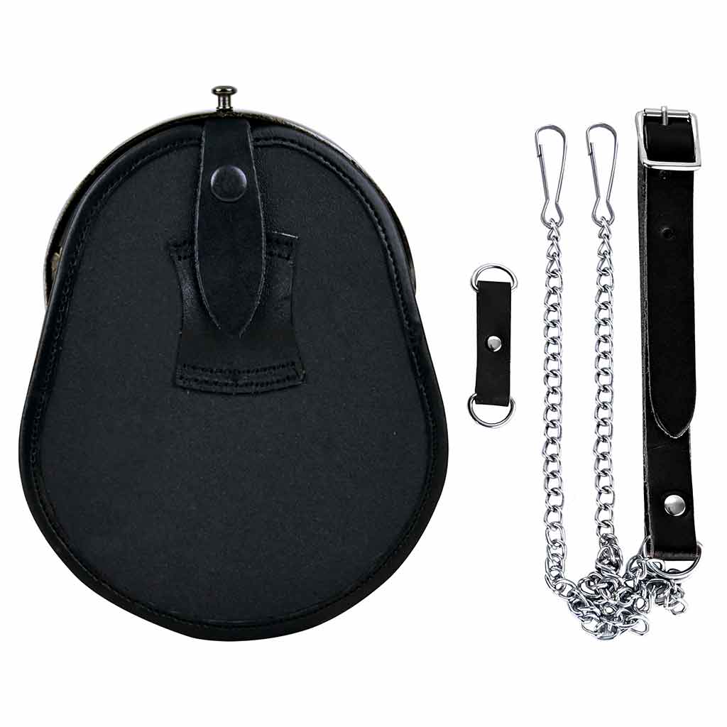 Highland sporran with ornate silver cantle and three chain tassels