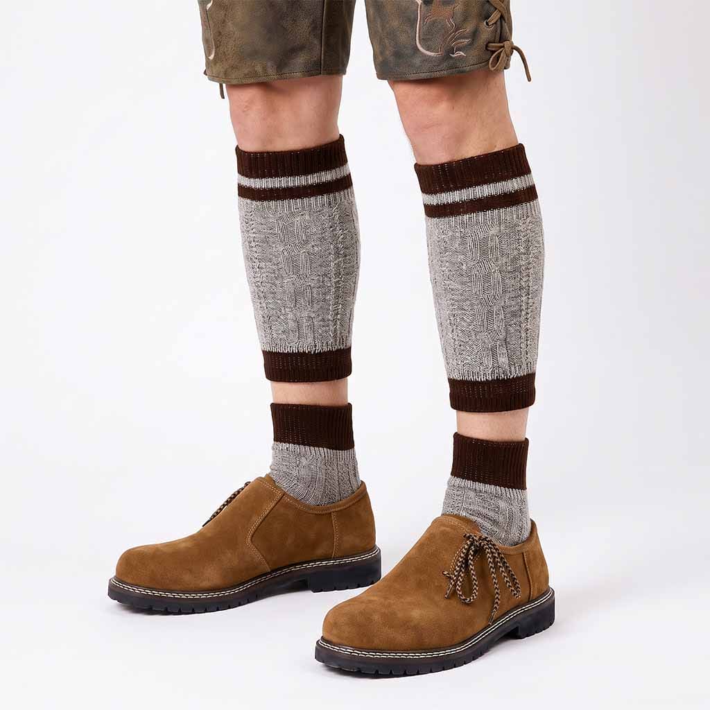 Men's Suede Leather Oktoberfest Shoes Golden Brown side view