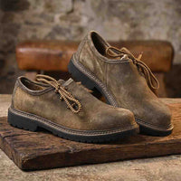 Authentic Suede Leather Lederhosen Shoes Antiqued Brown