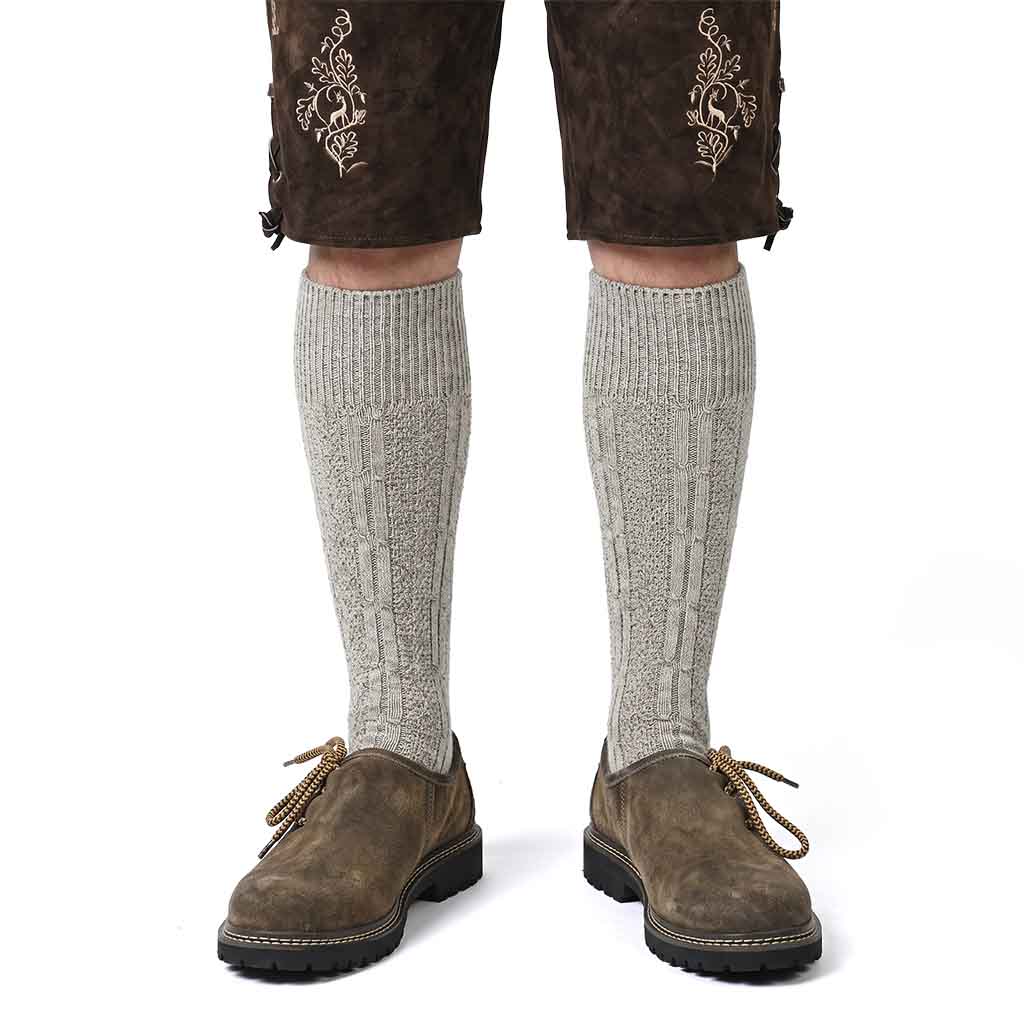Suede Leather Lederhosen Shoes Antiqued Brown for men