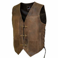 distress leather vest harley davidson