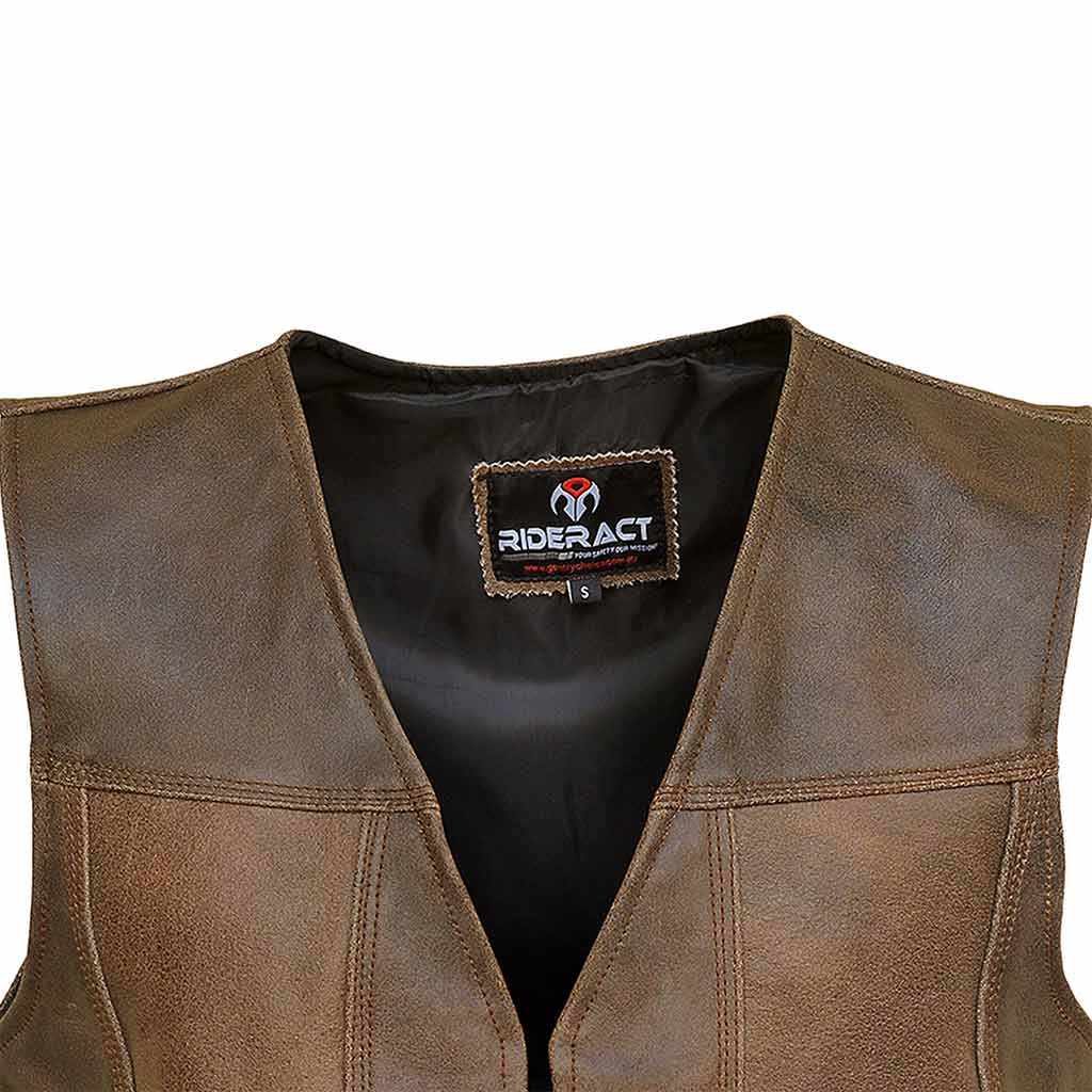 Leather vest V neck shap