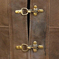 Riding vest for men with front metal clasps