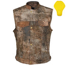 RIDERACT® Leather Motorcycle Vest | Biker Vest Dirt Fuss SOA Style