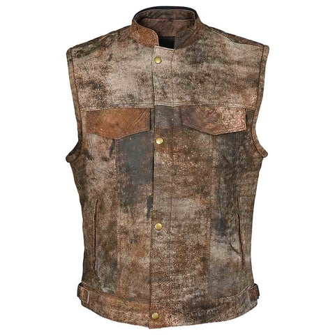 RIDERACT Motorcycle Leather Vest SOA Dirt Fuss