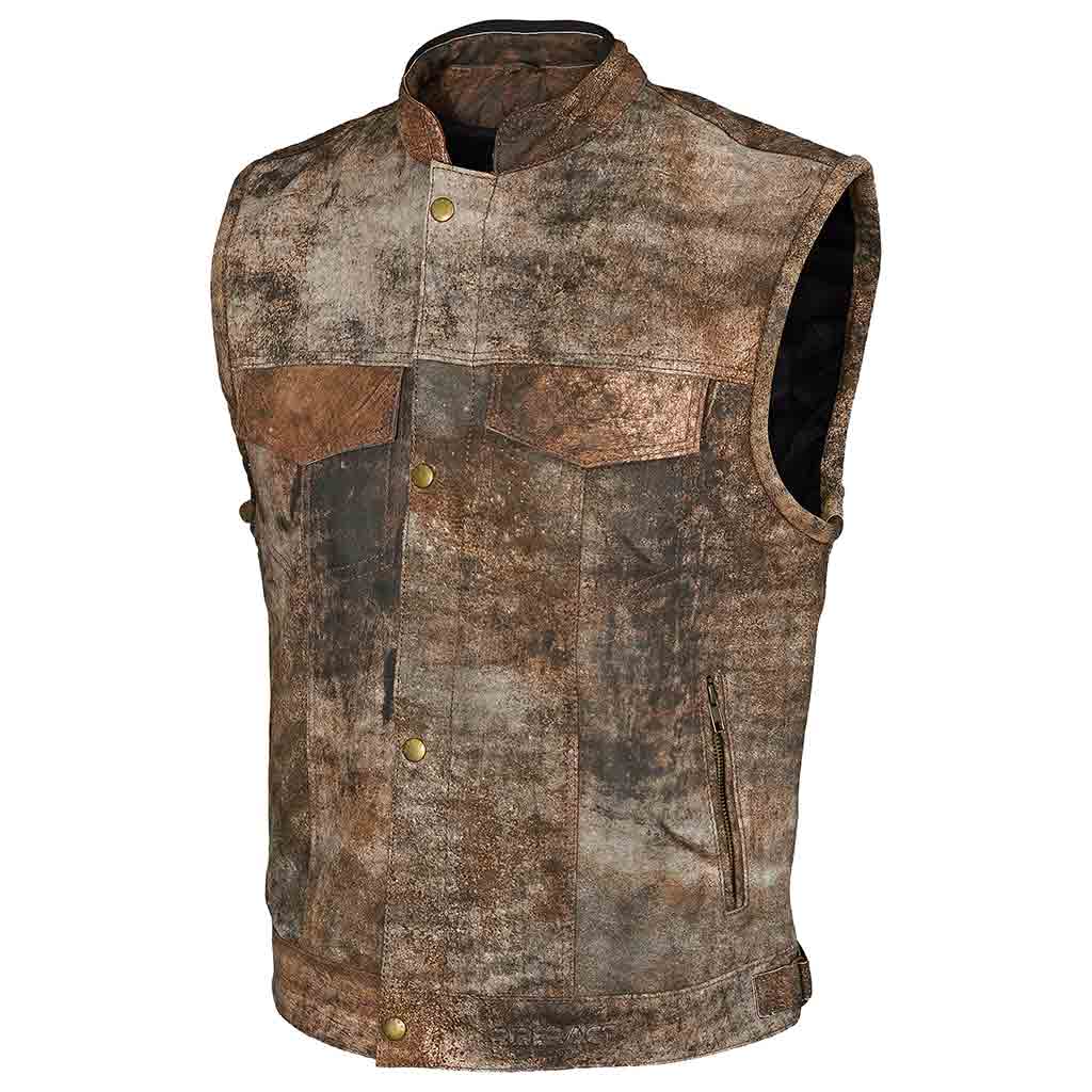 RIDERACT® Leather Motorcycle Vest | Biker Vest Dirt Fuss SOA Style