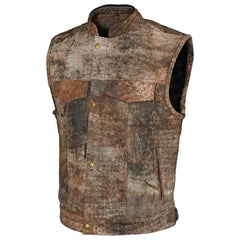 RIDERACT® Motorcycle Leather Vest SOA Dirt Fuss