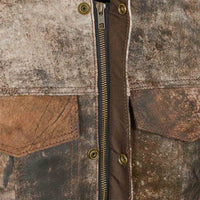 Leather vest with YKK zipper