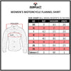 Image of RIDERACT® women kevlar shirt size chart