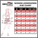 Women's Lederhosen size chart Oktoberfest outfit