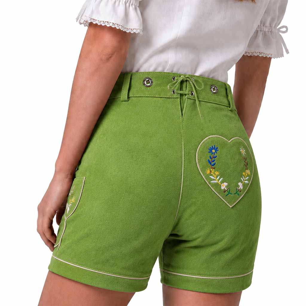 Women's green lederhosen oktoberfest outfit