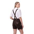 Womens Oktoberfest Outfit Bavarian Suede Leather Lederhosen Costume Chocolate Brown