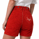 Womens Oktoberfest Outfit Lederhosen Suede Leather Oktoberfest Dress Red