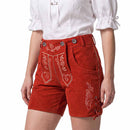 Womens Oktoberfest Outfit Lederhosen Suede Leather Oktoberfest Dress Red