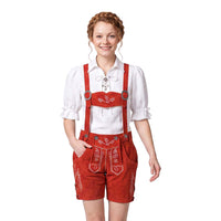 Womens Oktoberfest Outfit Lederhosen Suede Leather Oktoberfest Dress Red