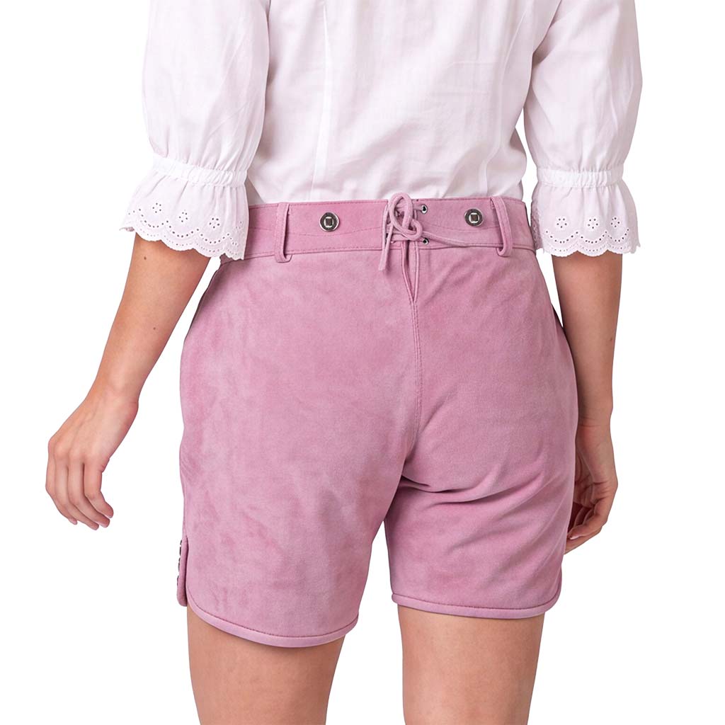 Womens Oktoberfest Outfit Lederhosen Suede Leather Oktoberfest Dress Rose Pink