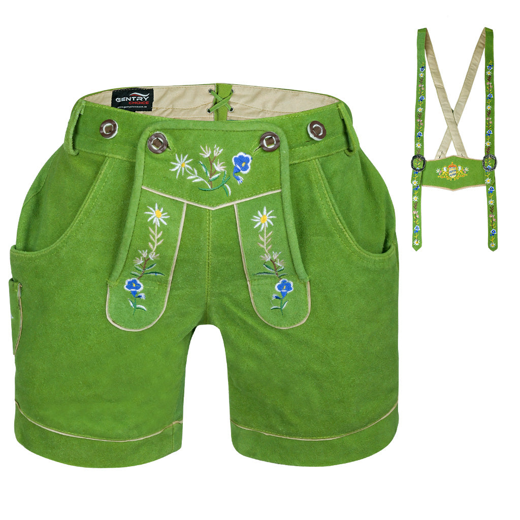 Authentic Oktoberfest outfit Women's Lederhosen Green