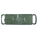 Top view of genuine cowhide leather seat, forest green camouflage