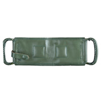 Top view of genuine cowhide leather seat, forest green camouflage