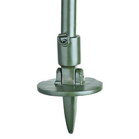 Steel spike ferrule with built-in ground plate for stability