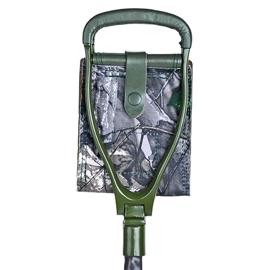 Genuine leather seat cushion detail, forest green camouflage pattern