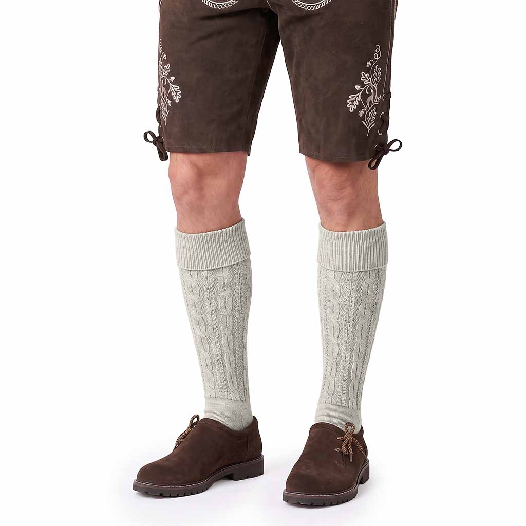 Authentic Mens Oktoberfest Socks Grey Classic Lederhosen Socks