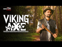Handmade Engraved Ragnar of Viking's Axe with Ash-Wood & Leather Wrapped Handle