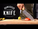 Damascus Chef Knife Twisted Pattern with Bone & Rosewood Handle KCF1102RED