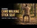Adjustable Walking Stick with Leather Seat Tramper – Forest Green Camouflage