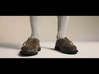 Authentic Suede Leather Lederhosen Shoes Antiqued Brown