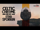Celtic Chrome Head Stone Kilt Sporran | Scottish Leather Sporran