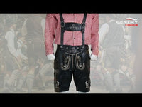 Mens Oktoberfest Costumes | Bavarian Lederhosen Leather Albert Black