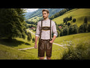 Mens Oktoberfest Costume Lederhosen Knee-length Brown Bundhosen "Helmut"