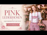 Womens Oktoberfest Outfit Lederhosen Suede Leather Oktoberfest Dress Rose Pink 