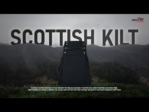 Mens Utility Kilt Black with 6 Pockets | Cargo Kilt