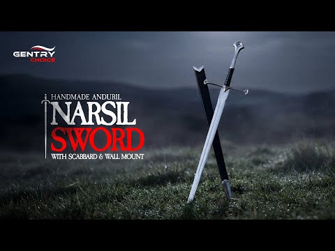 Handmade Anduril Narsil Sword with Scabbard & Wall Mount