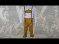 Mens Oktoberfest Costumes Suede Kniebundhosen Zimmer Golden Brown