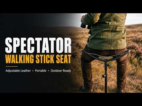 Gentry Choice® Shooting Stick Spectator – Leather Walking Stick Seat (Black)
