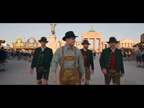 Mens Oktoberfest Outfit Suede Leather Bavarian Lederhosen 'Nowitzki' Golden Brown
