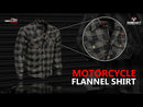 RIDERACT® Reinforced Men’s Motorcycle Shirt – Road Series Black & White