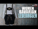 Suede Women's Oktoberfest Outfit Black | Ladies Lederhosen Costume