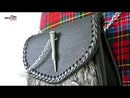 Scottish Kilt Sporran | Grey Rabbit Fur Leather Sporran