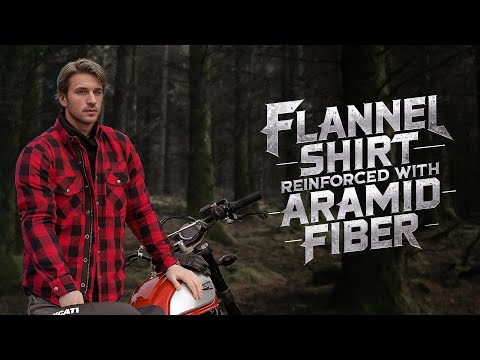 RIDERACT® Men’s Flannel Motorcycle Shirt – Road Series (Red & Black)