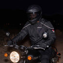 RiderACT waterproof motorcycle jacket used for night motorcycle riding