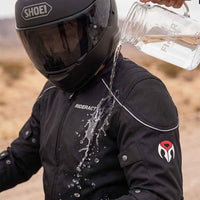 RiderACT waterproof motorcycle jacket showing water-resistant fabric protection